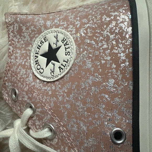 Converse Pink Glitter High-Top Platform Sneakers - Picture 5 of 8